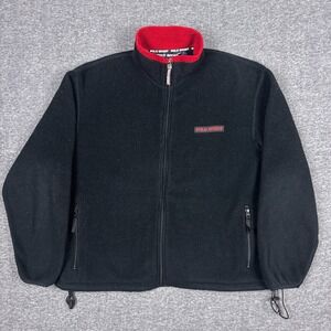 Vintage Polo Sport Ralph Lauren Sherpa Jacket Mens Large Full Zip Black Red  USA